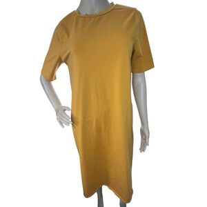 Bohme Mustard Yellow Short Sleeve Basic T-Shirt Midi Dress